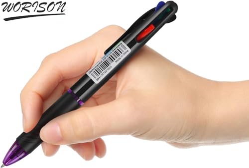 Image of worison Baile 2 Pc Multicolor Ballpoint Pens 4-In-1, 0.7Mm Colored Retractable Ballpoint