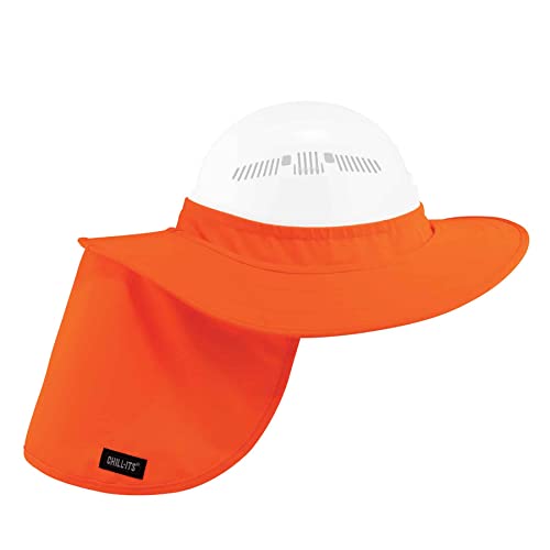 Ergodyne Chill-Its 6660 Attachable Hard Hat Brim with Neck Shade, Orange