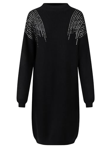 APART Oversized Strickkleid in Halbpatent gestrickt, aus Einer Soften Viskose- Mischung mit Kaschmir, schwarz, 36/38