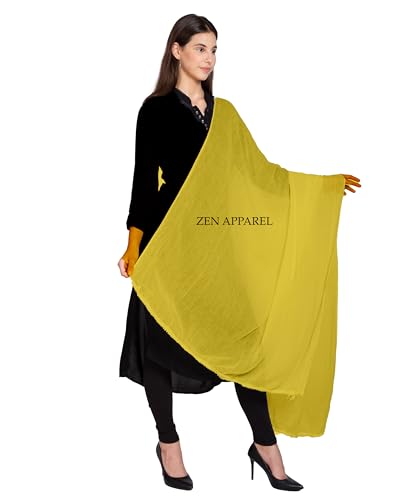 Image of Zen Women's Solid Premium Cotton Dupatta 2.25 Meters 100% Pure Cotton