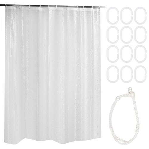 JRJRN 180x200cm Halbtransparenter Duschvorhang, Vinyl...