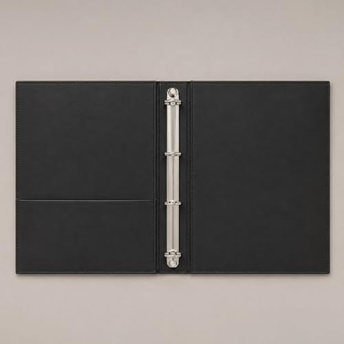 Classeur Cuir noir haute maroquinerie pour protéger durablement vos documents A4 - 3