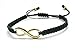 HANDYLUXE Handmade Infinity Symbol Macrame Bracelet – Adjustable Black Cord Bracelet 18K Gold Infinity Charm – Unisex Friendship Bracelet