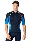 YOOJIA Camiseta De Neopreno para Hombre De Manga Corta Top con Cremallera Frontal Camiseta Secado Rápido Traje Natación...