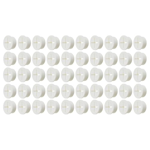 SEIWEI 50 Pcs Cable Cord Grommet, Desk Grommet Flexible Rubber Grommets Wire Hole Cover for Home & Office Computer Desk Wire Organizer Equipment (White L)