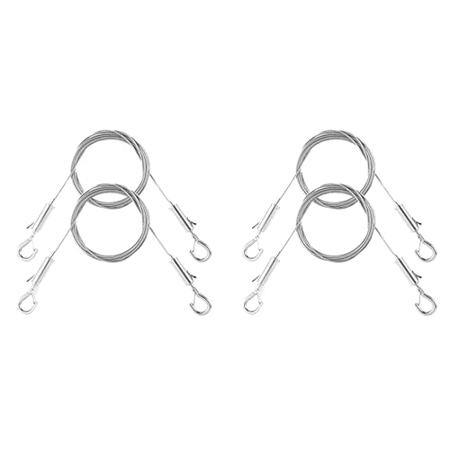 Image of 4PCS Adjustable Picture Hanging Wire Kit - Heavy Duty Hardware , 1M X1.5Mm Stainless Steel Cables Hanging Rope