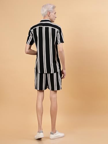Image of Rigo Printed Co-Ord Set for Men's | Casual Shirt & Shorts Night Suit Set | Lounge-wear Nightdress Pajama Set for Men's | Night Wear, Beach Wear, Vacation Wear Outfit