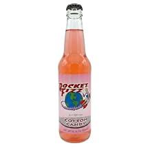 Rocket Fizz Cotton Candy Soda Flavor | Cane Sugar | Craft Soda Pop Drinks | 12 oz in Glass Bottle Single Bottle
