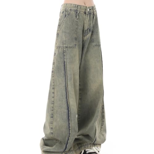 Women's Japanese Retro Casual Bottom Jeans Vintage Baggy Wide Leg Denim Jeans Harajuku Aesthetic Y2K Loose Pants3