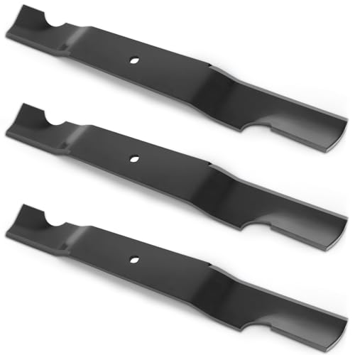 ranwin 3 Pack 320245 Heavy Duty Mower Blades Compatible with Grasshopper 61 Duramax Decks 320243 High Lift Notched Blades Replace 320242 320245B 91-531 13464