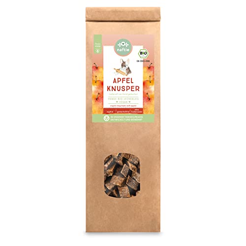 naftie Bio Leckerlies Apfel Knusper Hundekekse - nur für artige Hunde - Hundeleckerli vegan mit Dinkelvollkornmehl - handgebacken, ohne Zucker - 150g