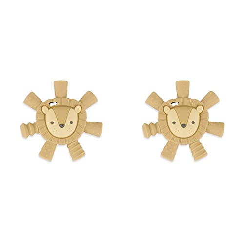 Itzy Ritzy - Ritzy Teether Reaches Back Molars And Massages Sore Gums; Features Multiple Textures And Flexible Design; Lion (Pack Of 2) #TOP29