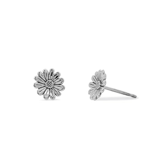 Boma Jewelry Sterling Silver Daisy Flower Stud Earrings with Oxidized Finish