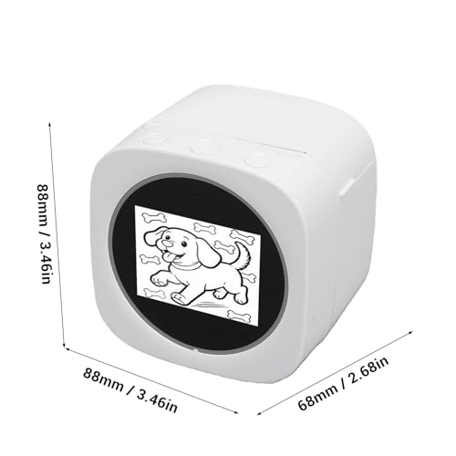 Image of banapoy Thermal Inkless Sticker, Smart AI Sticker Printer Voice Controlled Bluetooth Portable Maker Machine with 2.4 Inch Screen for DIY Arts Crafts Journaling (White)