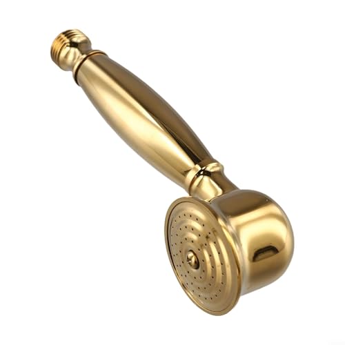 Reemplazo de ducha de latón de mano vintage, cabezal de ducha de alta presión, con panel presurizado para bajo flujo, ahorro de agua 30% baño (dorado)