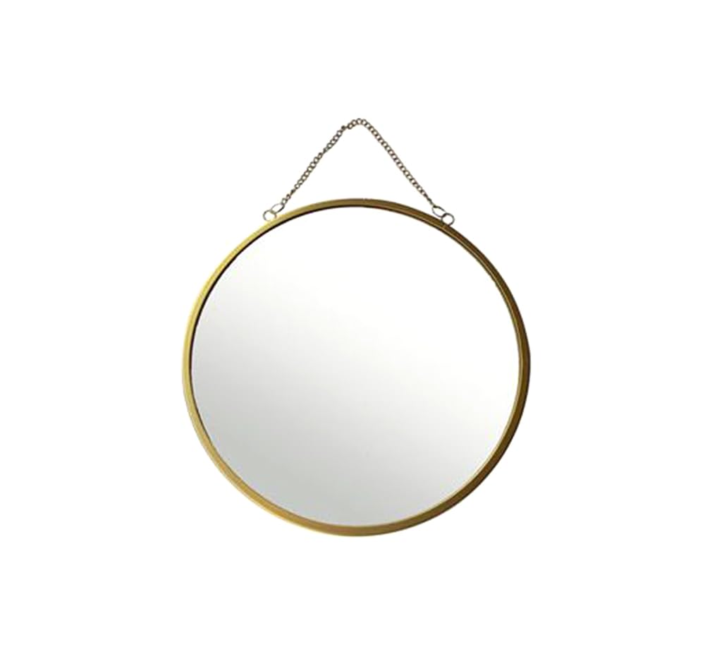 RS22044-1 Espejo Pequeño de Pared Redondo Marco Color Dorado
