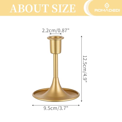 Romadedi Gold Candlestick Candle Holders For Taper: 6 Pcs Romadedi Gold Candle Stick Holder Vintage Table Centerpiece Wedding Reception Festive Christmas Mantel Decoration Home Decor thumb #4