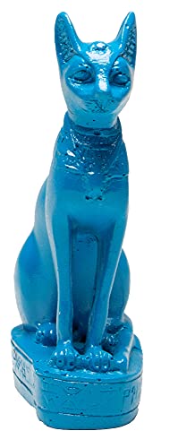 Estatua Mini Bastet Diosa Egipcia Azul 3 pulgadas