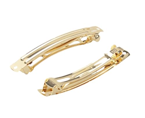 Lot de 20 barrettes dorées 80mm de base pour ateliers coiffure créative