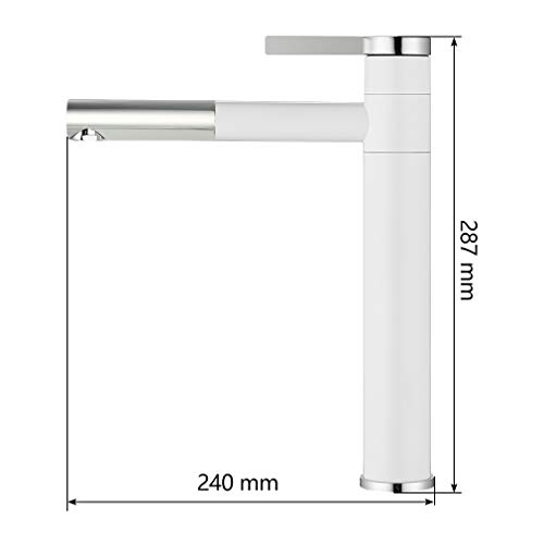 ubeegol-Grifo-de-Lavabo-Blanco-Monomando-para-Bano-Giratoria-360-Griferia-de-Fregadero-para-Bano-Monomando-Lavabo-Grifo-Mezclador-Agua-Fria-y-Caliente-Laton-Cromado