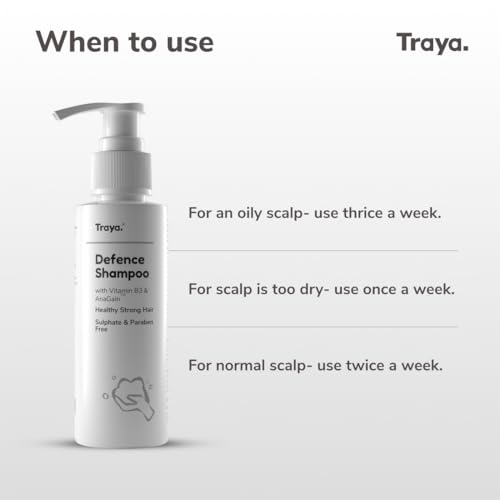 Image of Traya Defence Shampoo & Conditioner - Ayurvedic Hair Care | Shampoo with Vitamin B3 & Pea Protein + Conditioner with Argan Oil & Biotin