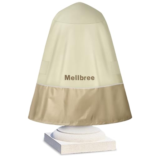 Mellbree Fountain Cover for Winter 36x42 600D Oxford Fabric Fountain Cover for Garden Bird Bath & Outdoor 2-3 Tier Fountains Windproof and Waterproof (Upgraded Drawstring Buckle & Storage Bag)