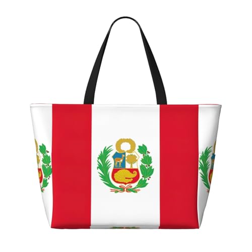 Sac fourre-tout grand format et pliable au design drapeau du Pérou - 3