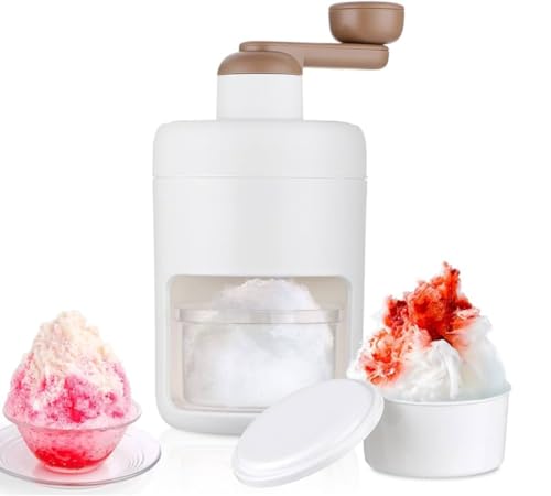 Image of Portable Ice Crusher Machine with Ice Box Mold for Home | Manual Ice Shaver Snow Cone Ice Gola Cocktails Slush Maker | Grinder Machine BPA Free Ice Hand-Cranked for Kitchen Gadgets Ice Blender