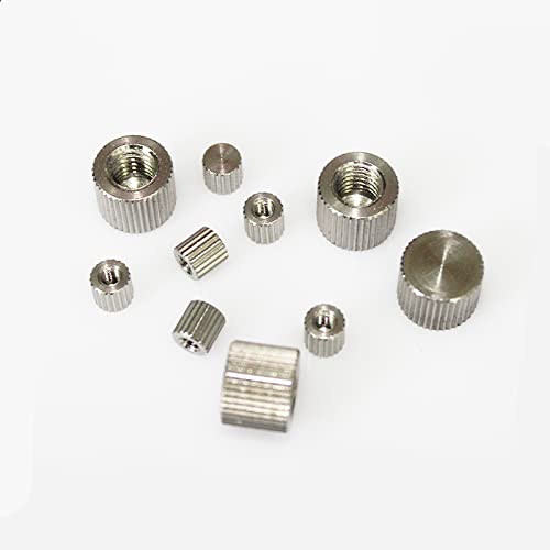 20 piezas tuerca moleteada M2 M2.5 M3 M4 M5 M6 acero inoxidable moleteado cilindro redondo extremo ciego mano pulgar Nut-M4