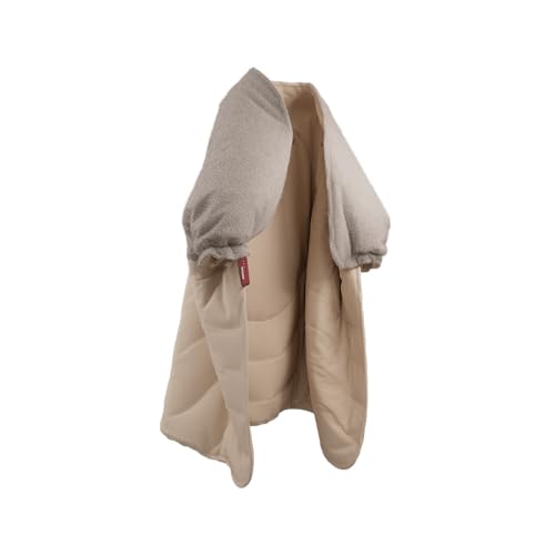 STOOV Huge Hug - Heizdecke - Drahtlos - Infrarot-Wärmetechnik - Base Batterie mit bis zu 2 Std. drahtlose Wärme - 135x180 cm - Wollig Beige