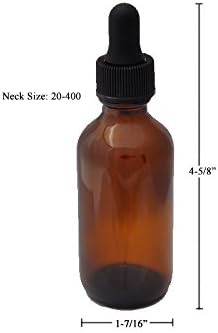 Dropper Stop® 2oz Amber Glass Dropper Bottles (60mL) with Tapered Glass Droppers - Pack of 2