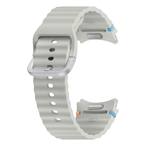 SAMSUNG Galaxy Watch 7, 6, 5, 4 Series Sport Band, Rubber, Smartwatch Replacement Strap for Men and Women, One Click Attachment, Medium/Large, ET-SNL31LSEGUJ, Silver