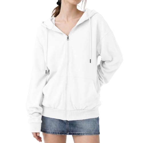 Image of GIVON Basic Lightweight Zip-Up Hoodie Long Sleeve Thin Jacket for Women with Plus Size