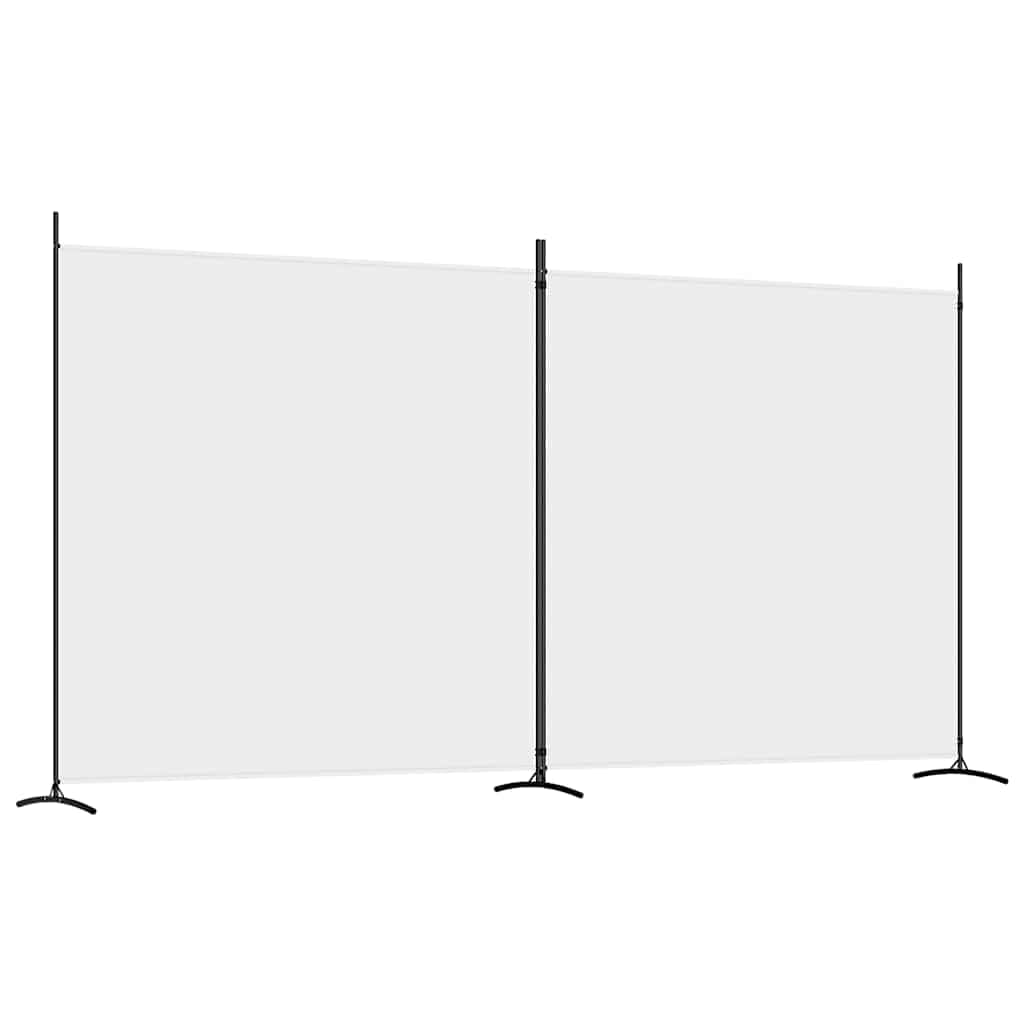 vidaXL 2-Panel Room Divider Folding Privacy Protection Screen Room Separator Paravent Wall Partition Panel Screen Dressing Wall White Fabric