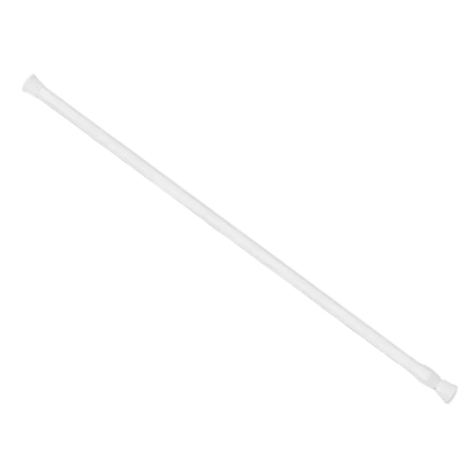 Adjustable Metal Curtain Rod Spring Loaded Extendable Telescopic Poles No Drilling Hanging Rods for Wardrobe and Cloakroom(White60-110CM)