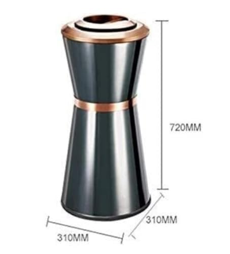Outdoor Trash Can with Lid – Vertical Stainless Steel Dustbin for Hotel Lobby, Round Design, Durable Outdoor Garbage Bin, Weather-Resistant Ashtray for Public Spaces