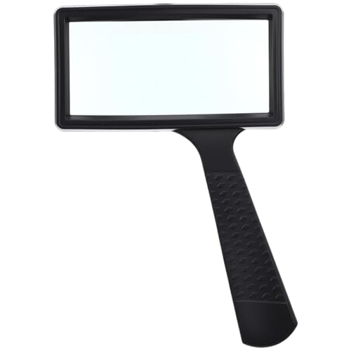 5X Rectangle Magnifying Glass, Large Handheld Magnifying Glass with Scratch Resistant Lens, Magnifier for Reading, Hobbies, Repair and Observation