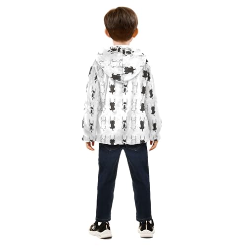 Black Kitten Scratch Hanging Calico Girls Fleece Jacket Girls Fall Jacket Girls Zip Up Hoodie Girls Sherpa Jacket 2-10T4