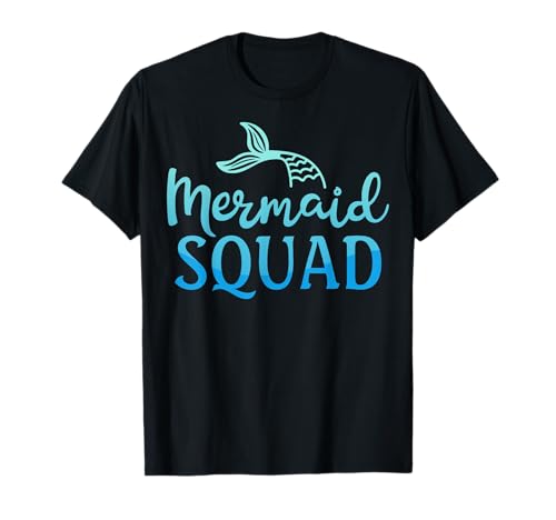 Mermaid squad birthday party girls kids women costume gifts t-shirt