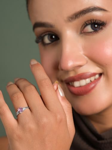 Image of Clara 925 Sterling Silver Minimal Daily Wear Adjustable Ring for Women | Gift for Birthday Anniversary | Platinum Plated | Swiss Zirconia