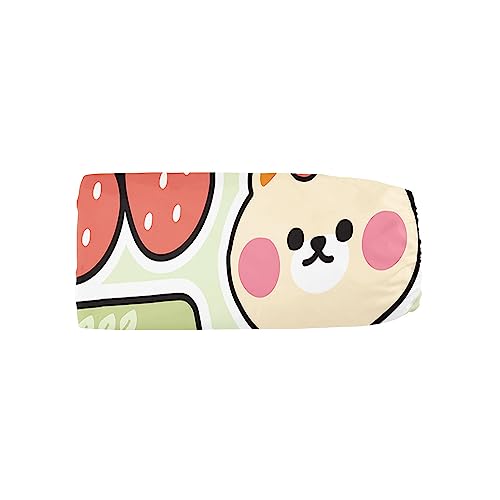 Image of Crib Bedding Set,3pcs Nursery Crib Bedding with Comforter Crib Sheet & Crib Skirt,Cute Bear Milk Strawberry Printed Nursery Bedding for Baby Boys and Girls(Bear)