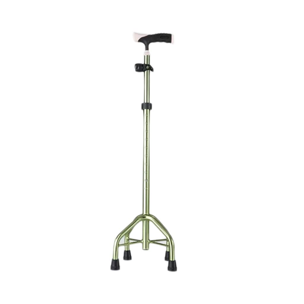 XMING Bastón bastón bastón for Ancianos con bastón de Cuatro Patas, bastón Multifuncional Ligero y Antideslizante for Ancianos (Color : Green)