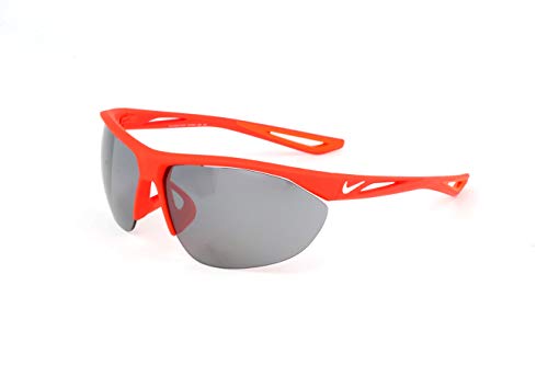 Nike EV0916-600 Tailwind Swift Frame Grey with Silver Flash Lens Sunglasses, Matte Bright Crimson/White
