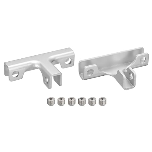 sourcing map Glass Fixing Clip, 2pcs for 6-10mm Aluminum Alloy T-Shaped Glass Clamp Glass Support Bracket for Glass Display Cabinet, Fish Tank