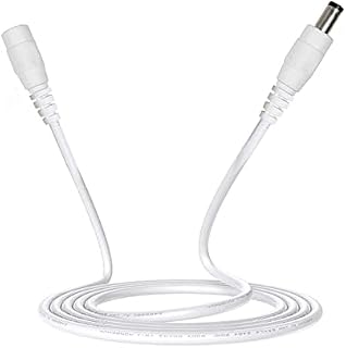 CASPERi 3M/5M/10M CCTV 2.1 x 5.5mm White DC 12V Power Extension Cable Male to Female, Power Supply Adapter Extender Cord for CCTV Security Cameras, DVRs, LED Strips, Routers (5 Meter White)