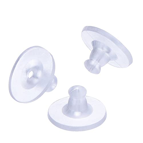 100 cuscinetti in silicone per orecchini, morbidi, trasparenti, di ricambio per amo da pesca
