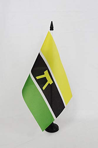 AZ FLAG Drapeau de Table Ashantis Du Ghana Socle Hampe Plastique, 21cm x 14cm, Noir