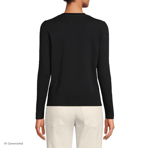 Image of Lands' End Women's Fine Gauge Cotton Cardigan Sweater
