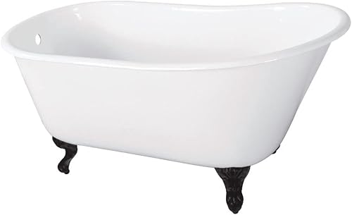Miniatura 9 de Kingston Brass VCTND5728NT5 Onamia Clawfoot Tub, blanco/bronce aceitado