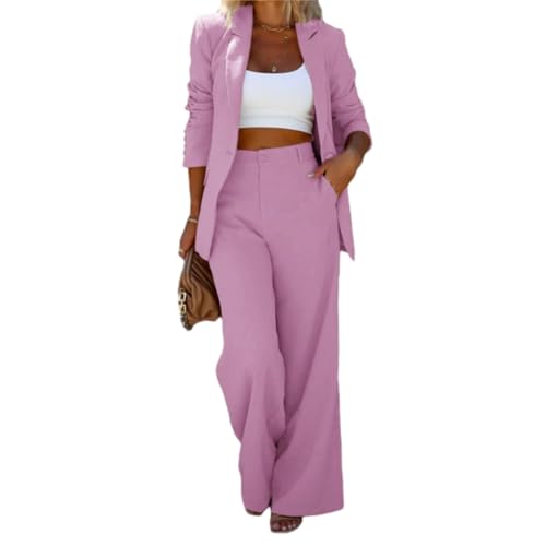 Women’s Business Suits 2 Piece Set Casual Professional Office Work Sets Dressy Long Sleeve Blazer Jacket and Pants Outfits